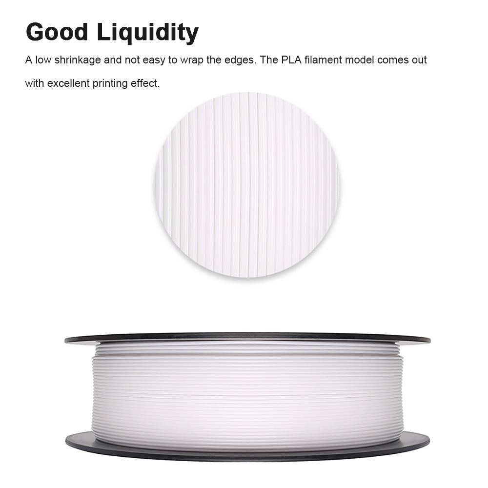 MINGDA White Color PLA Filament, 1.75mm for 3D Printer, 1kg(2.2lbs), White