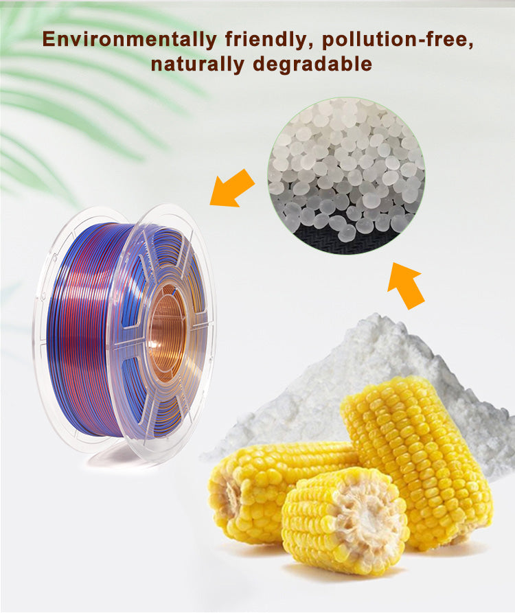 MINGDA Silk Tri-Color PLA Filament, 1,75mm für 3D-Drucker, Filament PLA Glänzendes Filament 1kg (2,2 lbs), Rotgold Blau